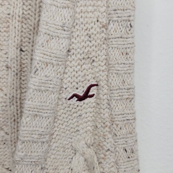 Hollister Y2K Marled Wool Knit Sweater Vest Button Closure Tan Beige Oat L #3346 - Picture 5 of 5